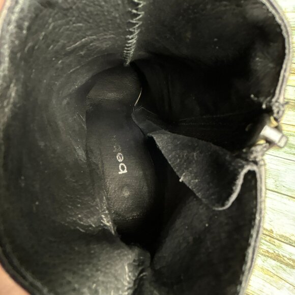 Bebe Ankle Boot Womens 11M Black Croc Print Leather Square Toe Club Edgy Modern - Picture 5 of 12